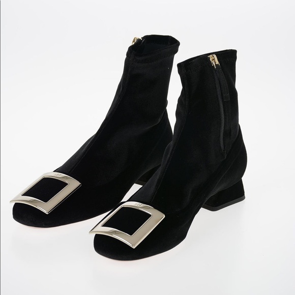 Roger Vivier Tres Vivier スエード ブーティ ブラック Woman トレ ヴィヴィエ スエード ブーティ
